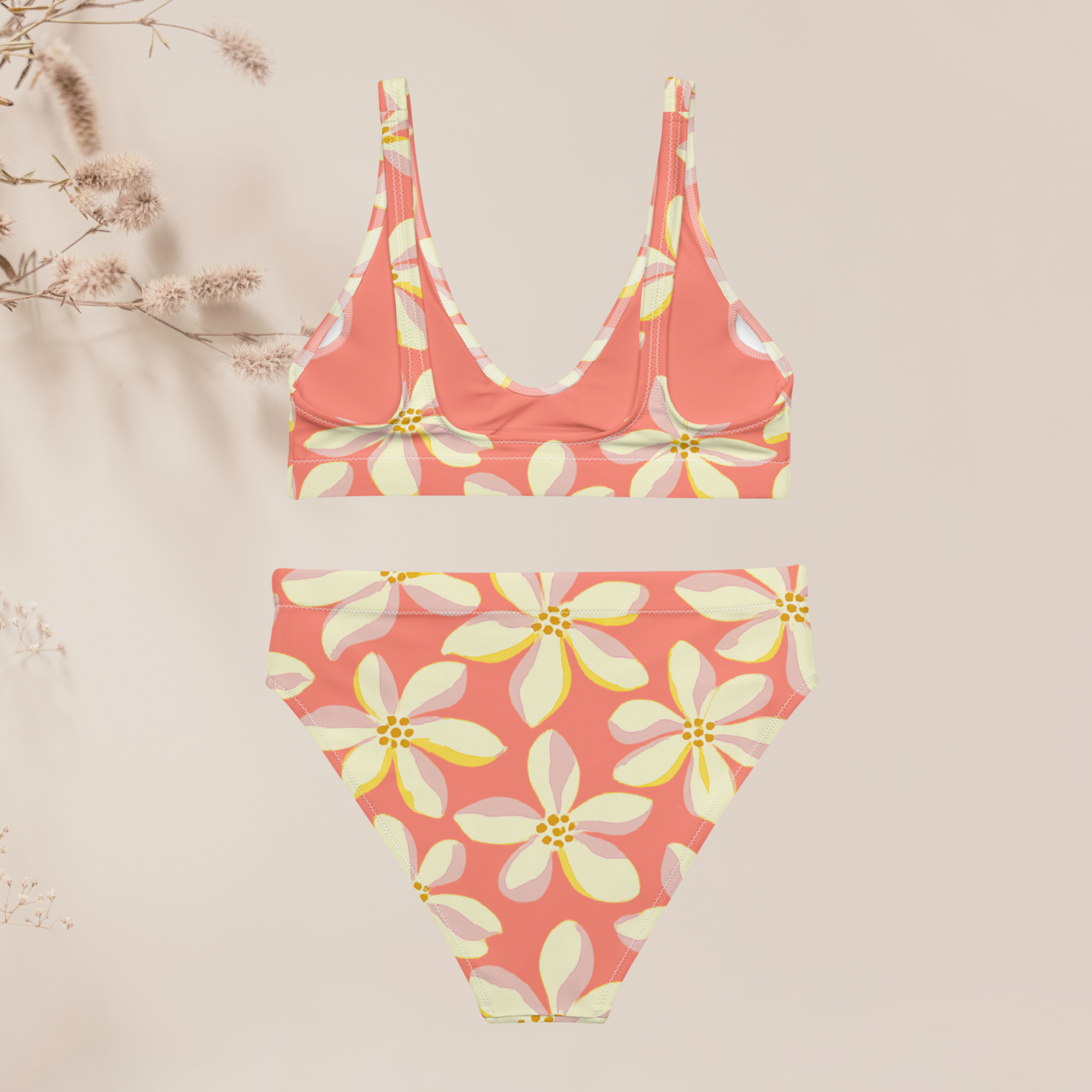 Bikini taille haute Heitiare - Coral