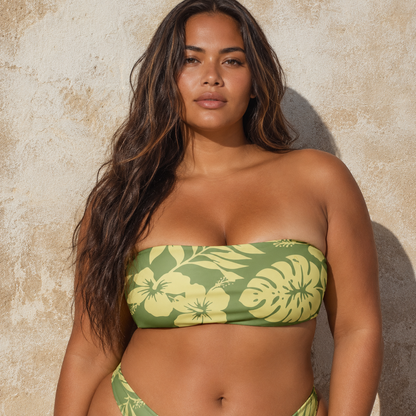 Strapless top Huahine - Green Matcha
